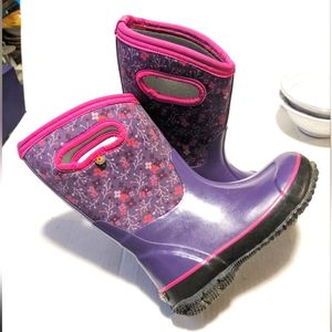 Bogs Girls Purple Floral Classic Waterproof Winter Snow Boot Youth size 1